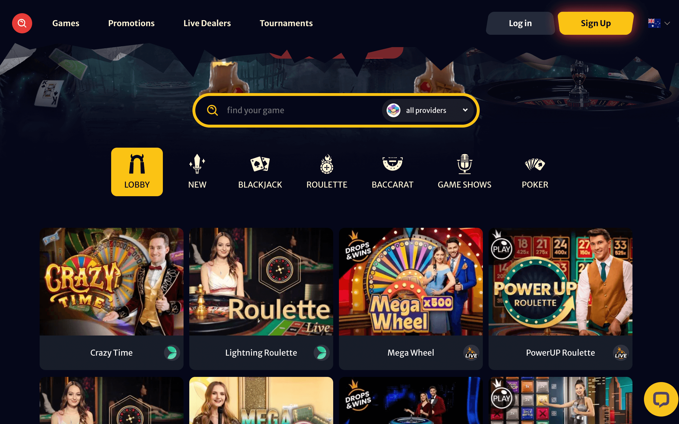 HellSpin Live casino section