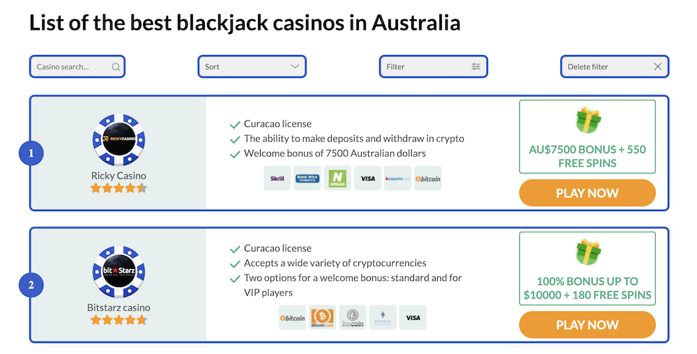 Choosing a Casino with live blackjack